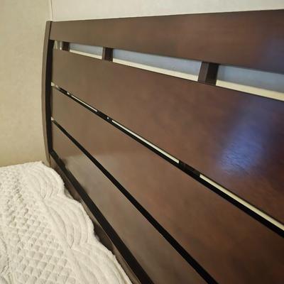 LYKE Home Laurel Cherry Full Size Bed w/DreamCloud Adjustable Bed Frame