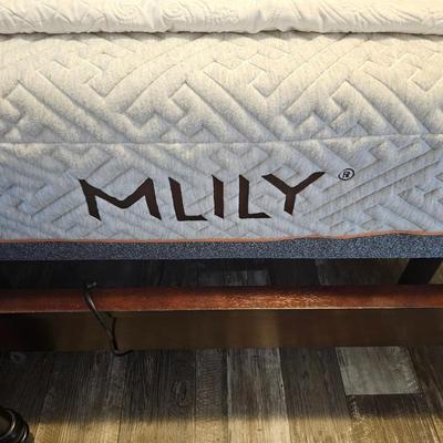 LYKE Home Laurel Cherry Full Size Bed w/DreamCloud Adjustable Bed Frame