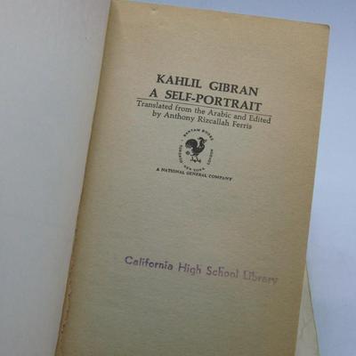 Pair of Vintage Kahlil Gibran Paper Back Books A Self Portrait & The Broken Wings Lebanese American Novels