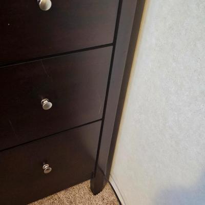 Mission Style 6 Drawer Dresser w/Mirror - Cappuccino