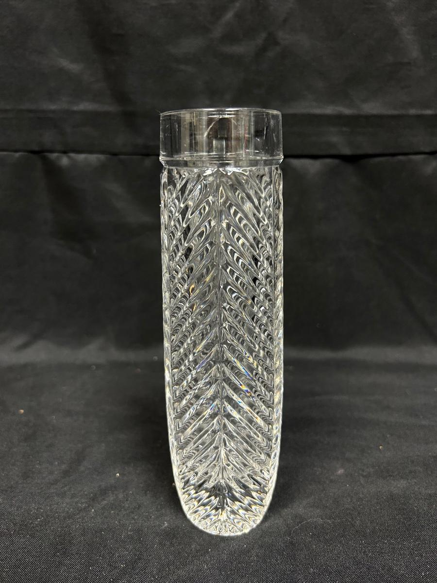 Ralph Lauren Herringbone Ribbed Crystal Glass Bud Vase EstateSales