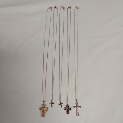 18K, 14K, & 10K Gold Cross Necklaces and Pendants (B5-BBL)