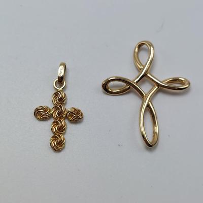 18K, 14K, & 10K Gold Cross Necklaces and Pendants (B5-BBL)