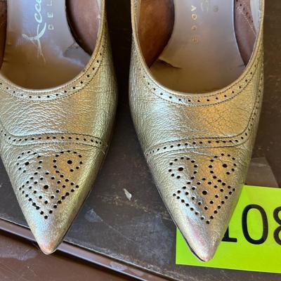 Gold pumps in original box