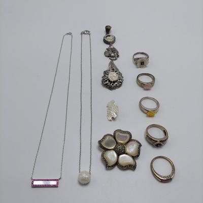 Sterling Silver and Mother of Pearl Jewelry (B5-BBL)