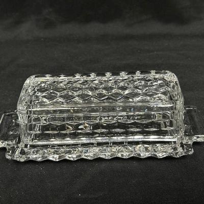 Vintage Fostoria Glass American Pattern Covered Lidded Butter Dish