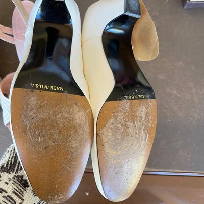 2 pairs white heels
