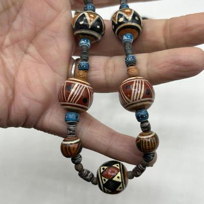 Clay Tribal Southwestern Style Beaded Necklace