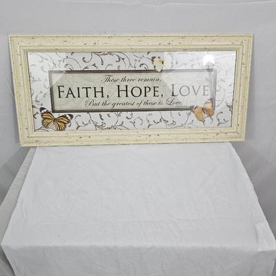 Faith, Hope & Love Print in Wooden Frame