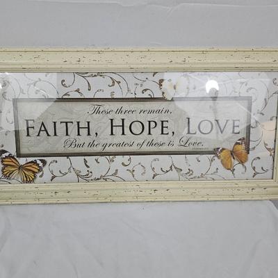 Faith, Hope & Love Print in Wooden Frame