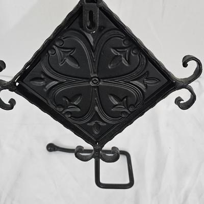 Black Wrought Iron Towel Holder