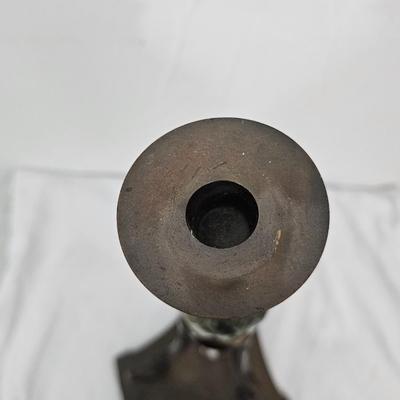 Vintage 16" Tall Taper Bronze Candle Holder
