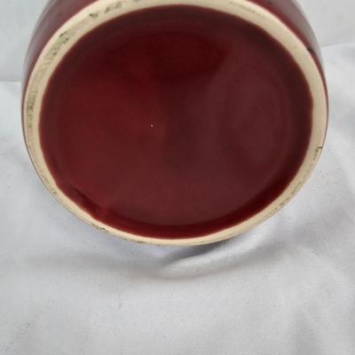 Small Ceramic Porcelain Pottery-Burgundy