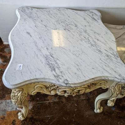 Victorian Marble Top End Tables (Set of 2)