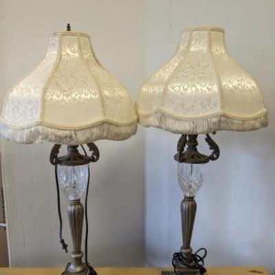 Vintange Metal/Glass Table Lamps (Set of 2)