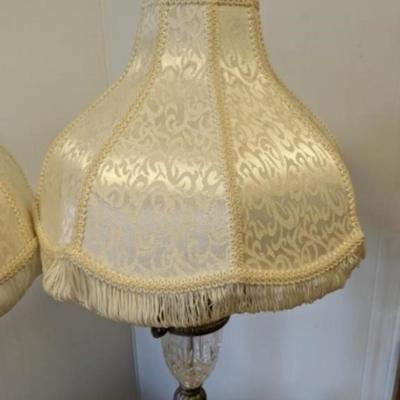 Vintange Metal/Glass Table Lamps (Set of 2)