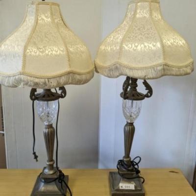 Vintange Metal/Glass Table Lamps (Set of 2)