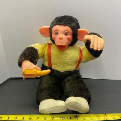 Vintage Rubber Faced Monkey w/Banana