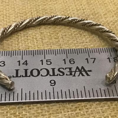Silver 925 Sterling Silver twisted Cuff Bracelet