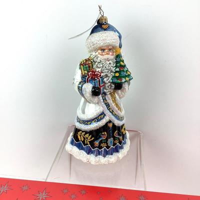 187 Christopher Radko "Folksy Fellow" Santa Ornament