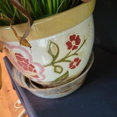 Pair of Peace Lily Plants, Planters, and Plant Stand (SR-DW)