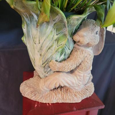 Pair of Peace Lily Plants, Planters, and Plant Stand (SR-DW)