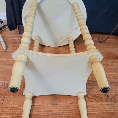 Wooden Side Table & a Wrought Iron & Tile Plant Stand (SR-DW)