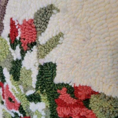 Crewel Work Embroidery Accent Pillows & a Small Footstool (SR-DW)