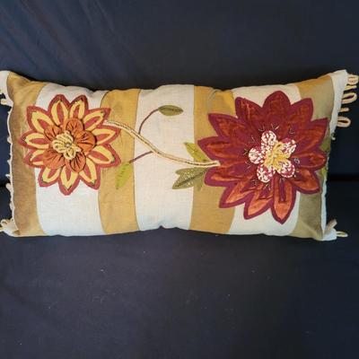 Crewel Work Embroidery Accent Pillows & a Small Footstool (SR-DW)
