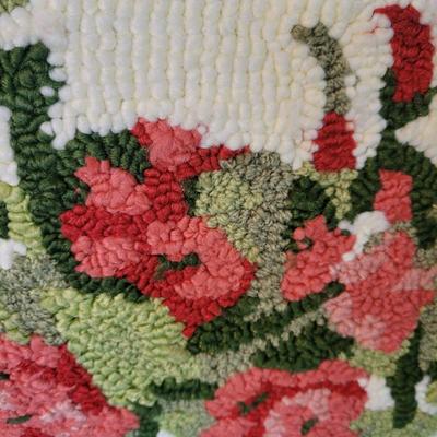 Crewel Work Embroidery Accent Pillows & a Small Footstool (SR-DW)