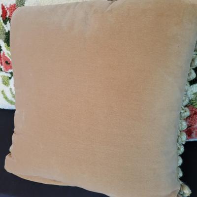 Crewel Work Embroidery Accent Pillows & a Small Footstool (SR-DW)