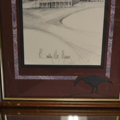 Local P. Buckley Moss Framed & Matted Black + White Museum Signed Print '89
