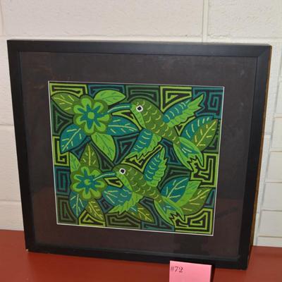 Stunning Framed & Matted Hand Crafted Vibrant Mola Applique