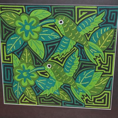 Stunning Framed & Matted Hand Crafted Vibrant Mola Applique