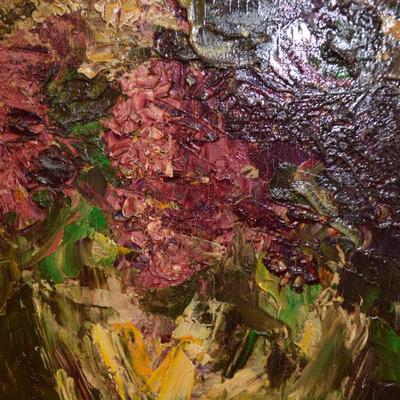 Framed Still Life Floral Arrangement Oil Painting by Julie Brumback