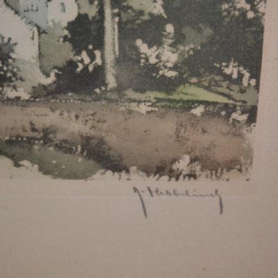 Roger Hebbelinck (1912-1987) Vintage Framed Artwork 346/350