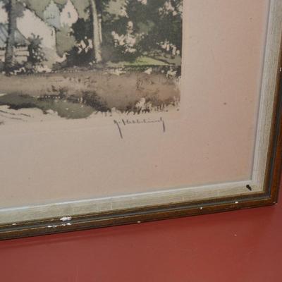 Roger Hebbelinck (1912-1987) Vintage Framed Artwork 346/350
