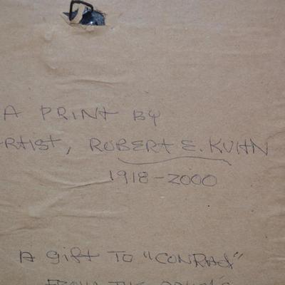 Unique & Rare Framed Artist Print by Robert E. Kuhn (Sculpture & Painter)