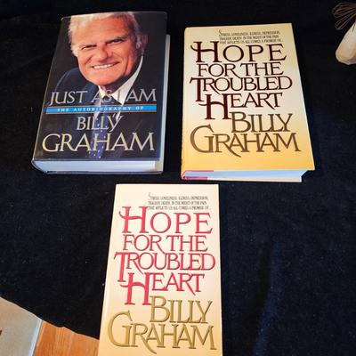 Autographed Books by Billy & Ruth Graham, Bob Terrell + Willow Tree Figurines (LR-JS)