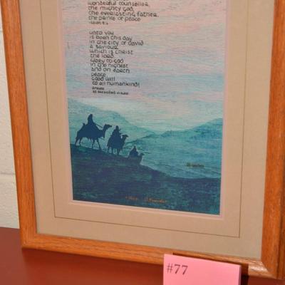 Original Print 1/400 Framed & Matted Biblical Art by David Kreider Pyrography/Wood Burning