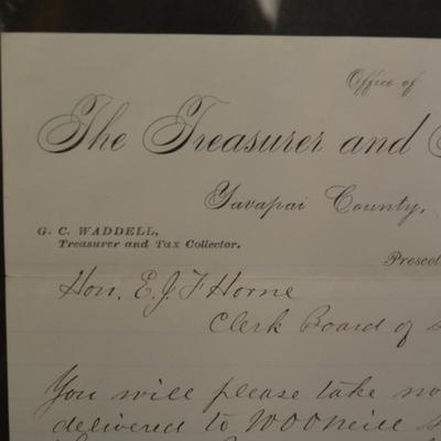 Framed & Matted Loan Repayment Receipt from 1889