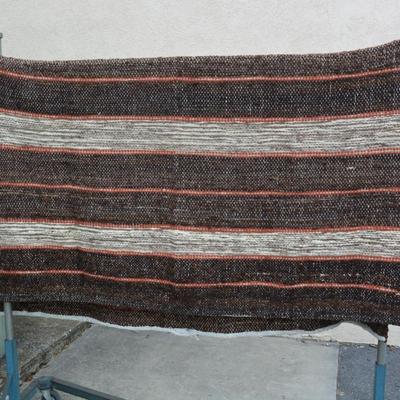 Thick Hand Woven Wool Blanket 1982 Measures 80"x94"