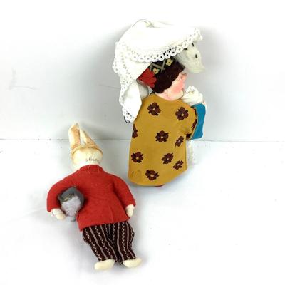 206 Vintage Gladys Boalt Rabbit Mom and Baby Ornaments