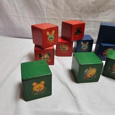 Vintage Children's Blocks & Mother Goose Jack-in-the-Box (BO-JS)