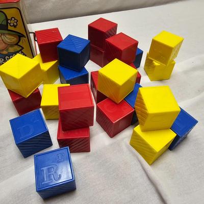 Vintage Children's Blocks & Mother Goose Jack-in-the-Box (BO-JS)
