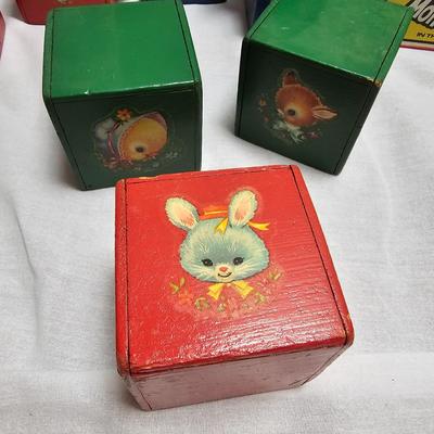 Vintage Children's Blocks & Mother Goose Jack-in-the-Box (BO-JS)