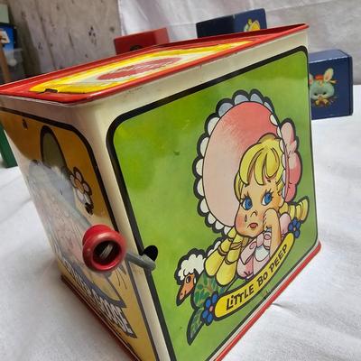 Vintage Children's Blocks & Mother Goose Jack-in-the-Box (BO-JS)