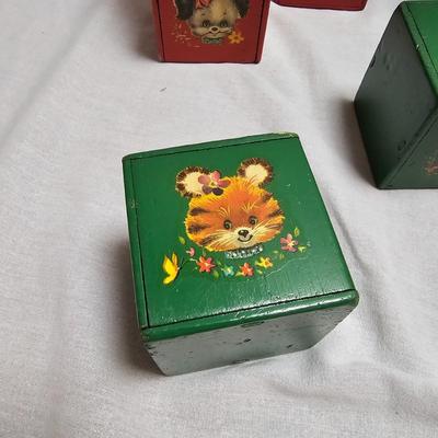 Vintage Children's Blocks & Mother Goose Jack-in-the-Box (BO-JS)
