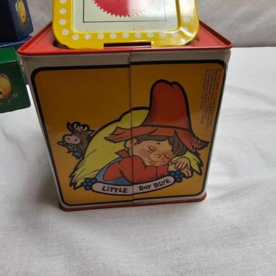 Vintage Children's Blocks & Mother Goose Jack-in-the-Box (BO-JS)