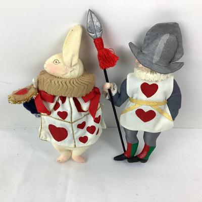 213 Vintage Alice in Wonderland Gladys Boalt Ornaments Knight & Rabbit